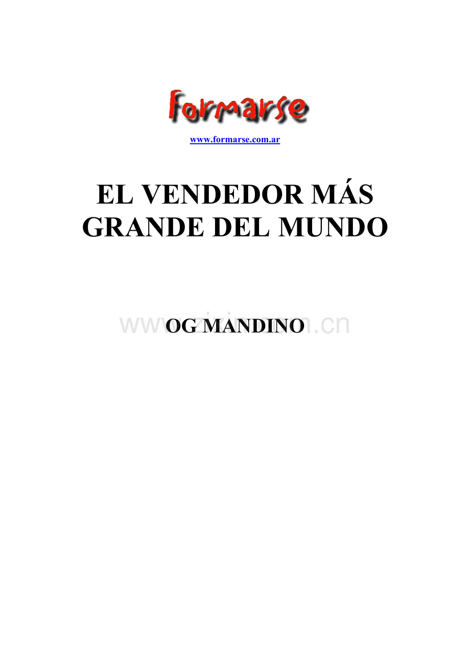 世界上最伟大的销售员西文版EL VENDEDOR MAS GRANDE DEL MUNDO.docx_第1页