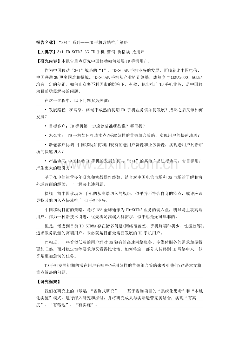 TD手机营销推广策略.docx_第1页