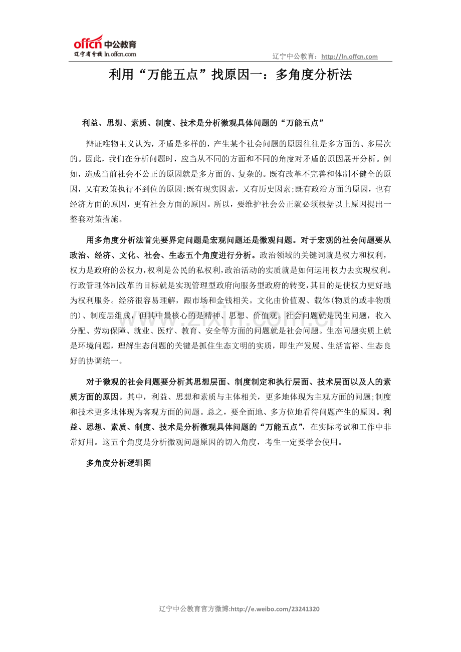 利用“万能五点”找原因一：多角度分析法.doc_第1页