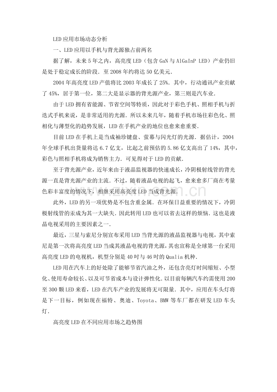 LED应用动态市场分析管理知识.docx_第1页