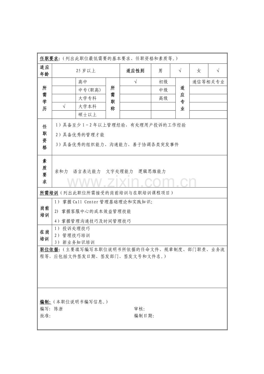 客户服务管理岗位说明书.docx_第2页