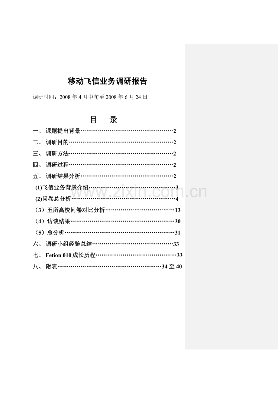 中国移动飞信业务市场调研.docx_第1页