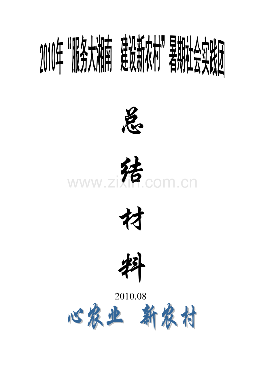 “服务大湘南建设新农村”暑期“三下乡”总结材料.docx_第1页