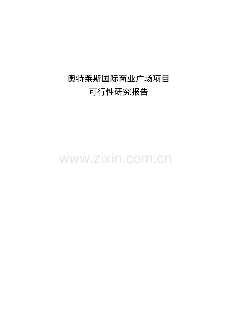 奥特莱斯国际商业广场项目可行性研究报告.docx_第1页