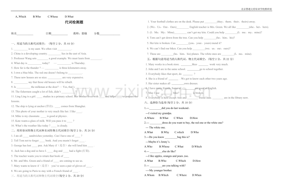 代词练习题检测题.doc_第2页