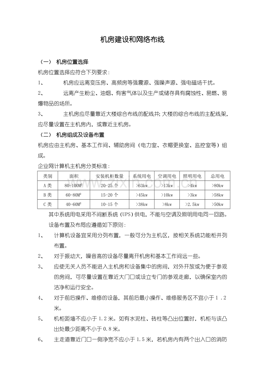 X公司作业指导书-机房建设和网络布线.doc_第1页