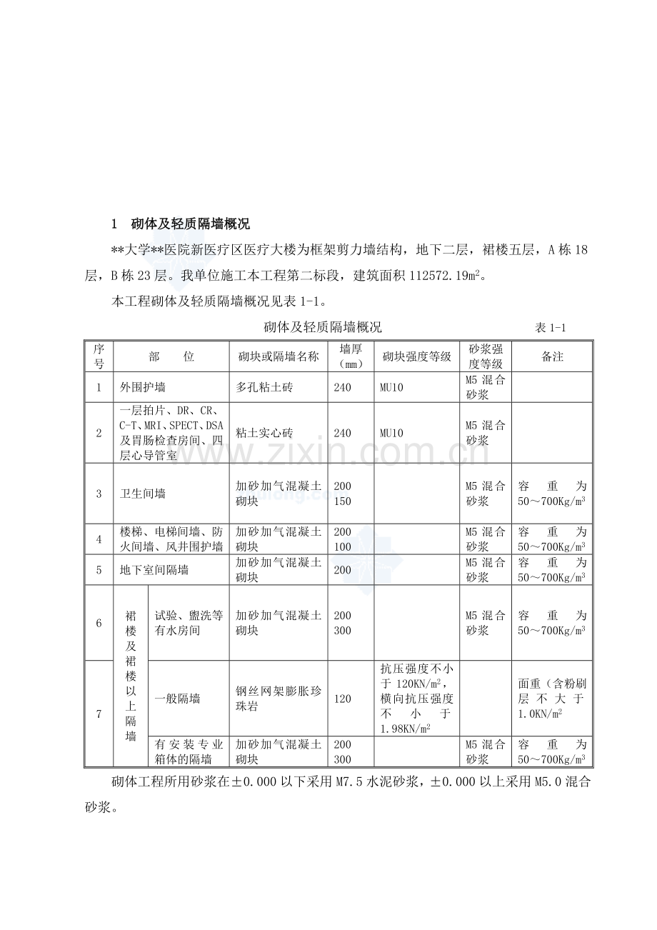 医疗大楼砌体及轻质隔墙施工方案(加气混凝土砌块).docx_第2页