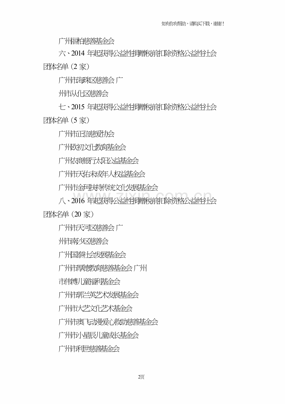 2018年广州市市、区两级获得公益性捐赠税前扣除资格公益性.doc_第2页