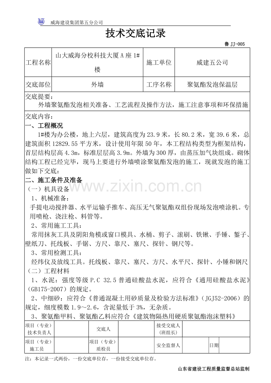 外墙发泡 技术交底记录.doc_第1页