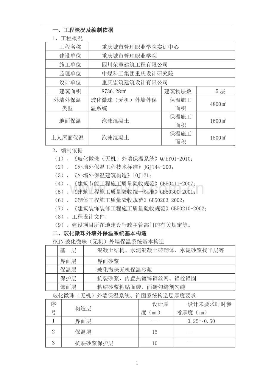 外墙保温,楼地面保温施工方案.doc_第1页