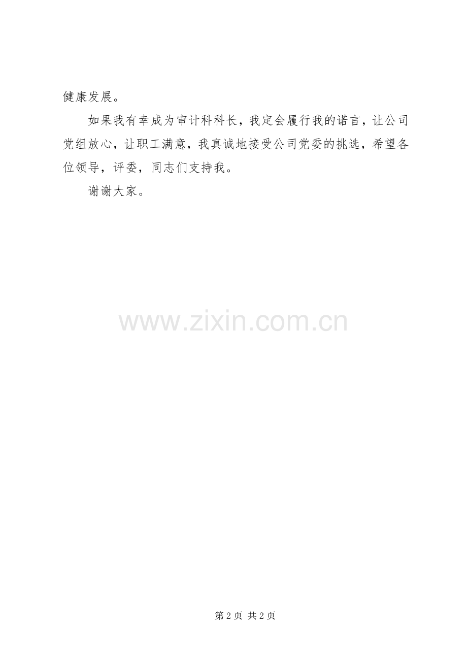 竞聘审计科科长优秀演讲稿范文.docx_第2页