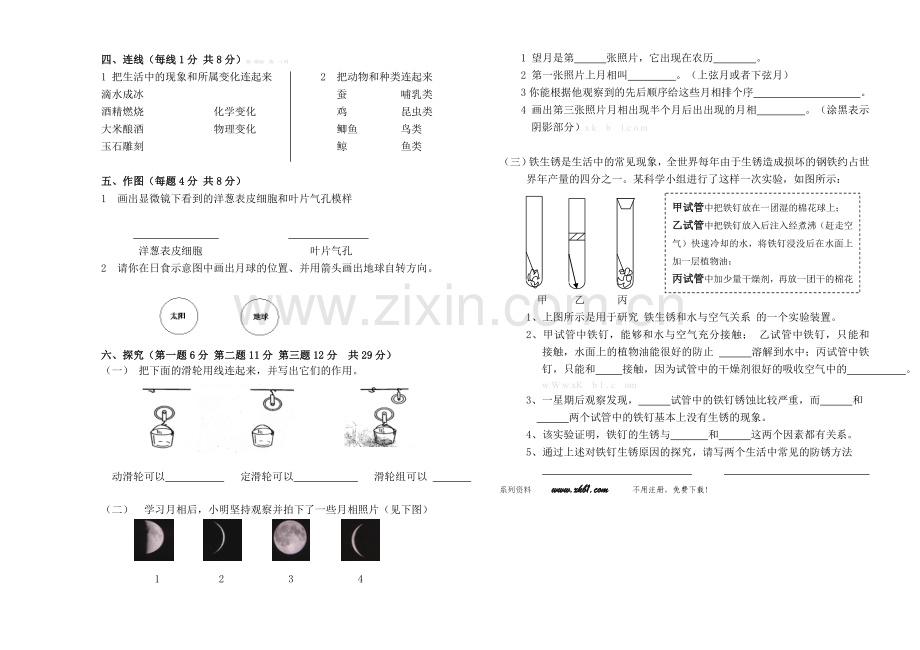 小学科学六年级毕业试卷.doc_第2页
