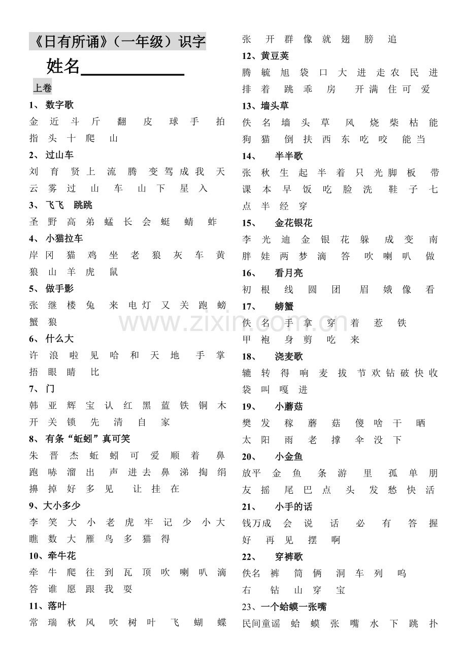 日有所诵认字1（朱霞骏20161整理）.doc_第1页