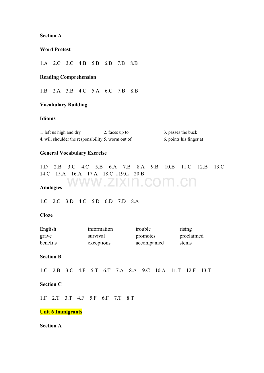泛读教程4答案4-8单元.doc_第2页