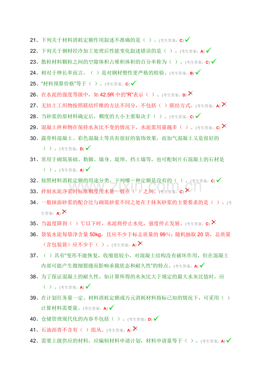 中国水利工程协会资料员合格考试材料员.doc_第2页