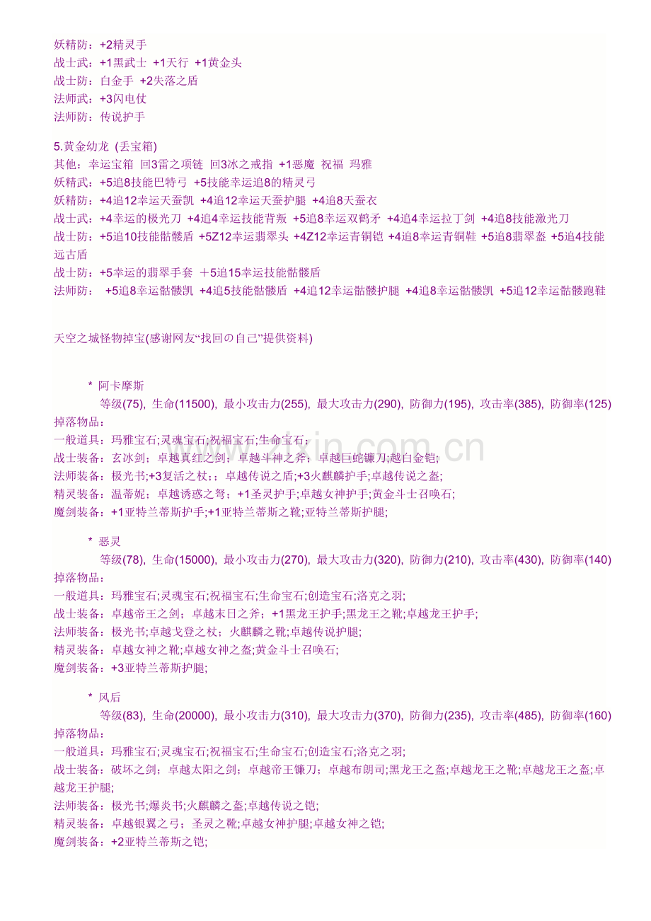 奇迹MU怪物掉物品的资料.doc_第2页