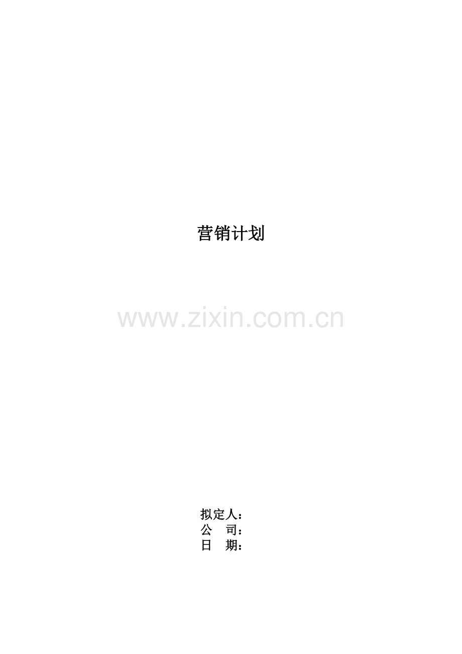 营销计划的制定.docx_第1页