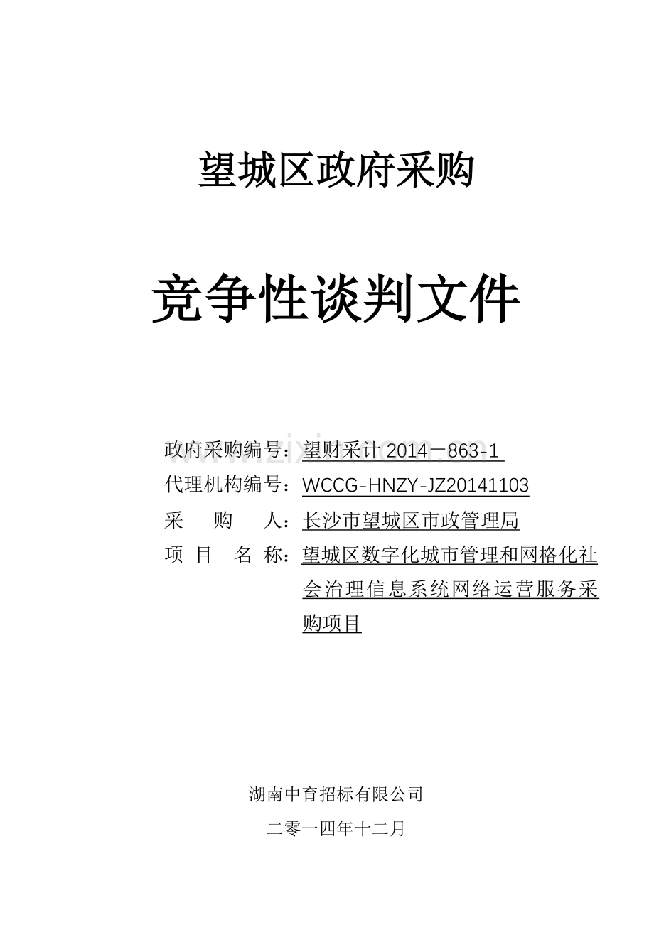 网格化社会治理信息系统网络运营服务采购项目文件.docx_第1页