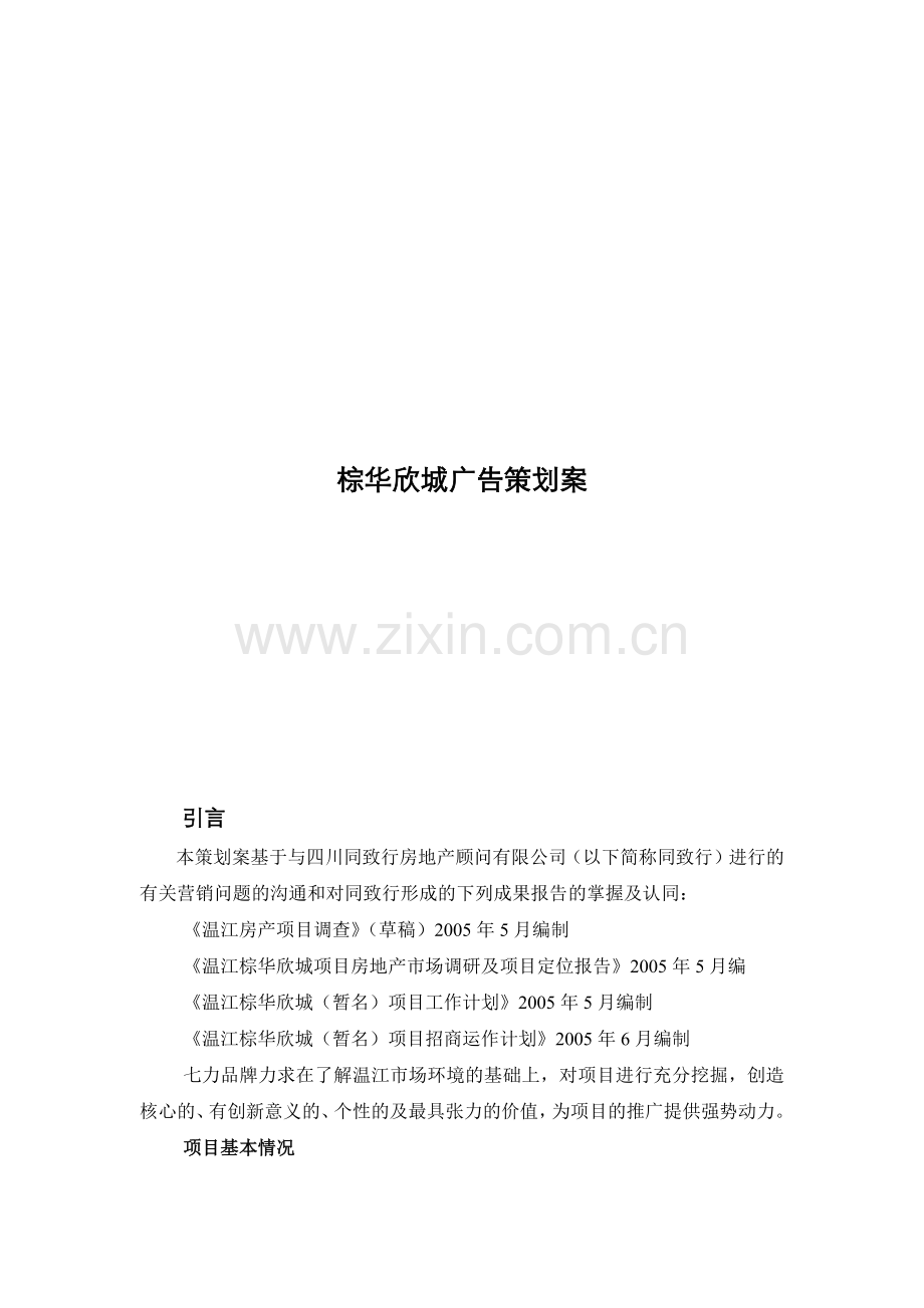 棕华欣城广告营销策划方案.docx_第1页