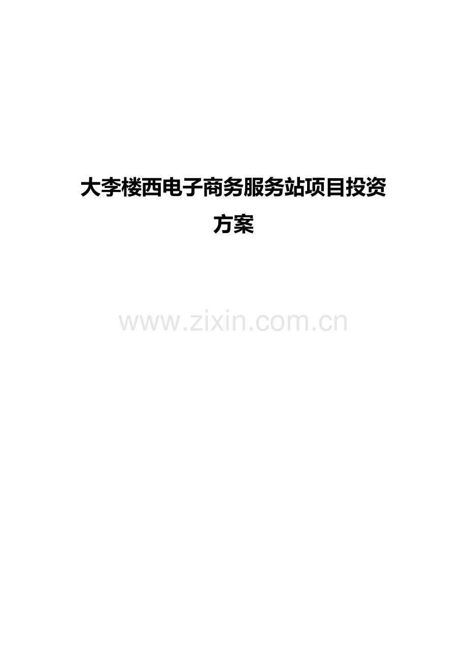 电子商务服务站项目投资方案.docx_第1页