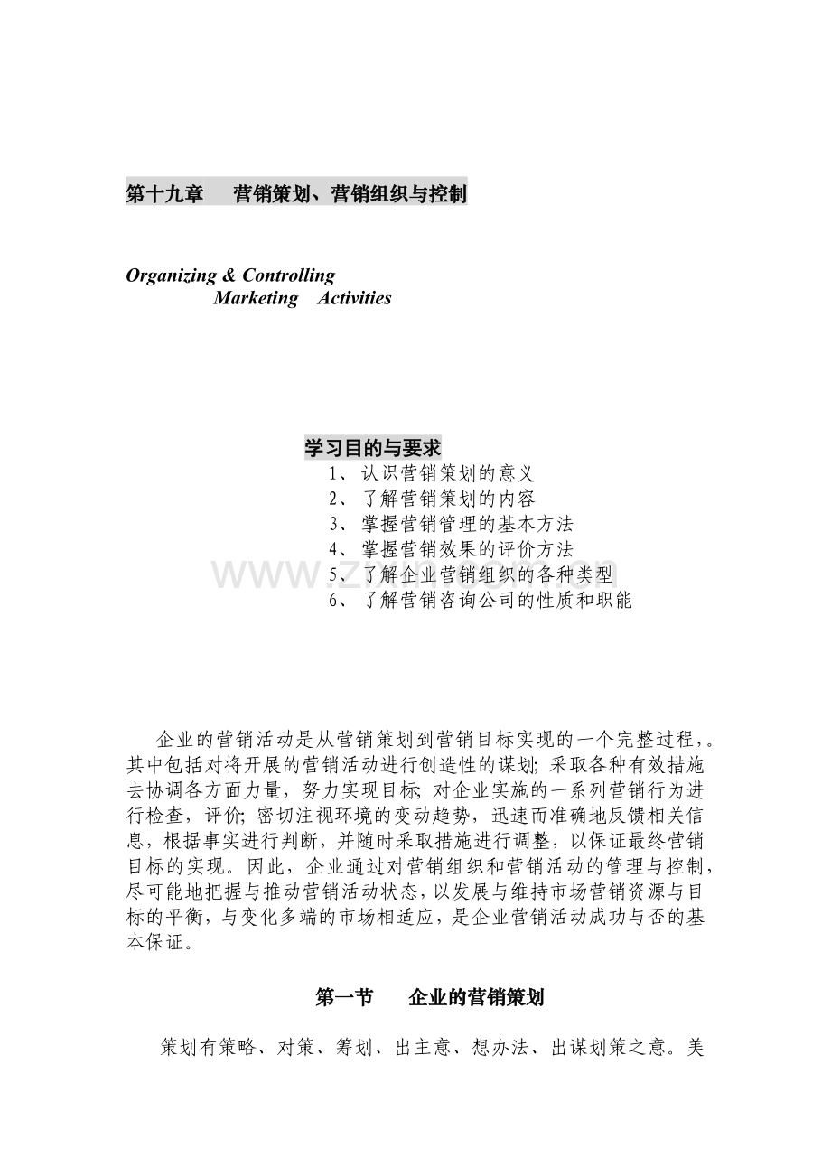 第十九章 营销策划.docx_第1页