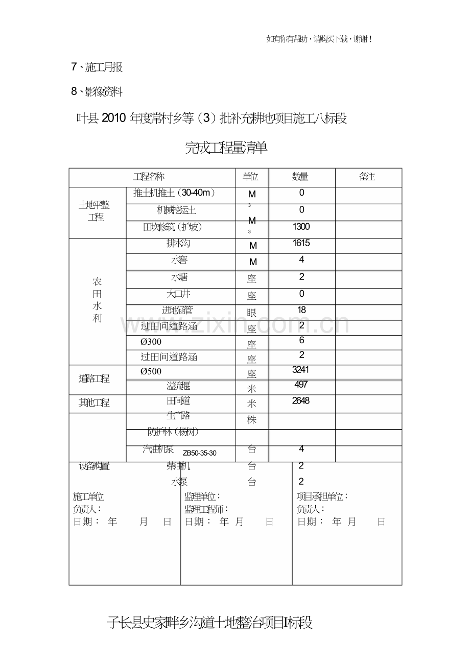 耕地项目施工档案工程竣工资料(doc32页).doc_第2页