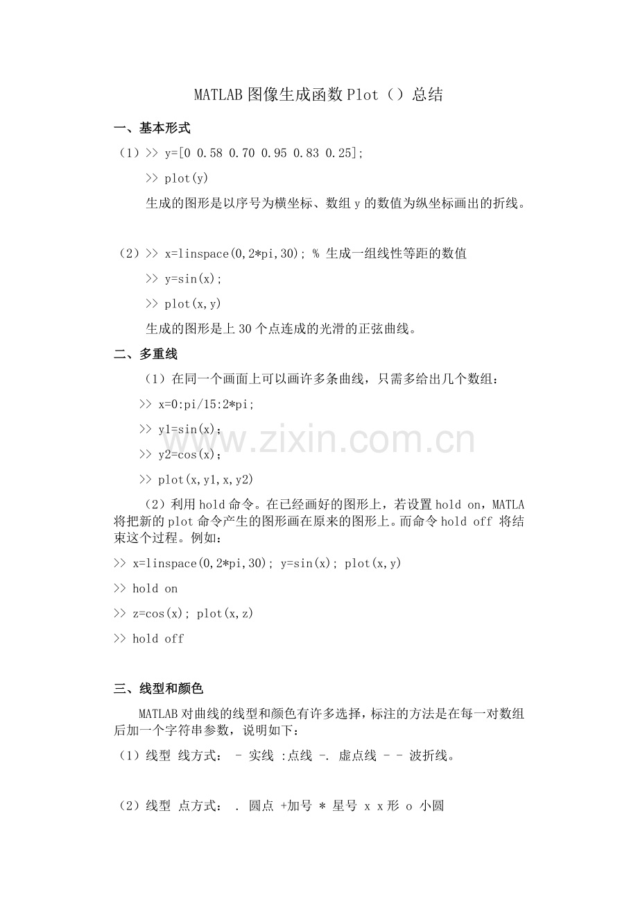 MATLAB画图函数plot().docx_第1页