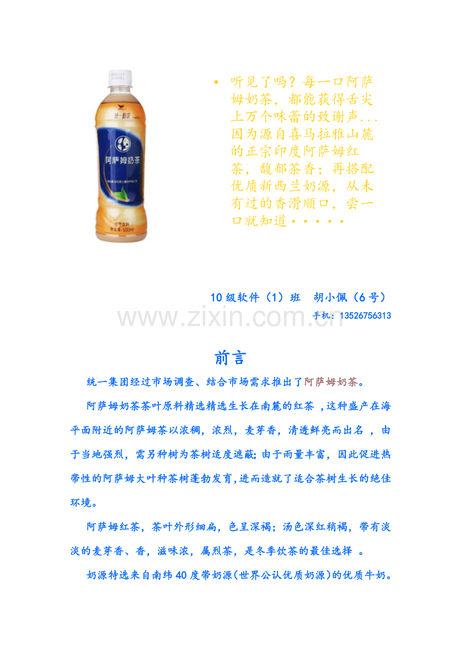 阿萨姆奶茶营销策划书样本.docx_第2页