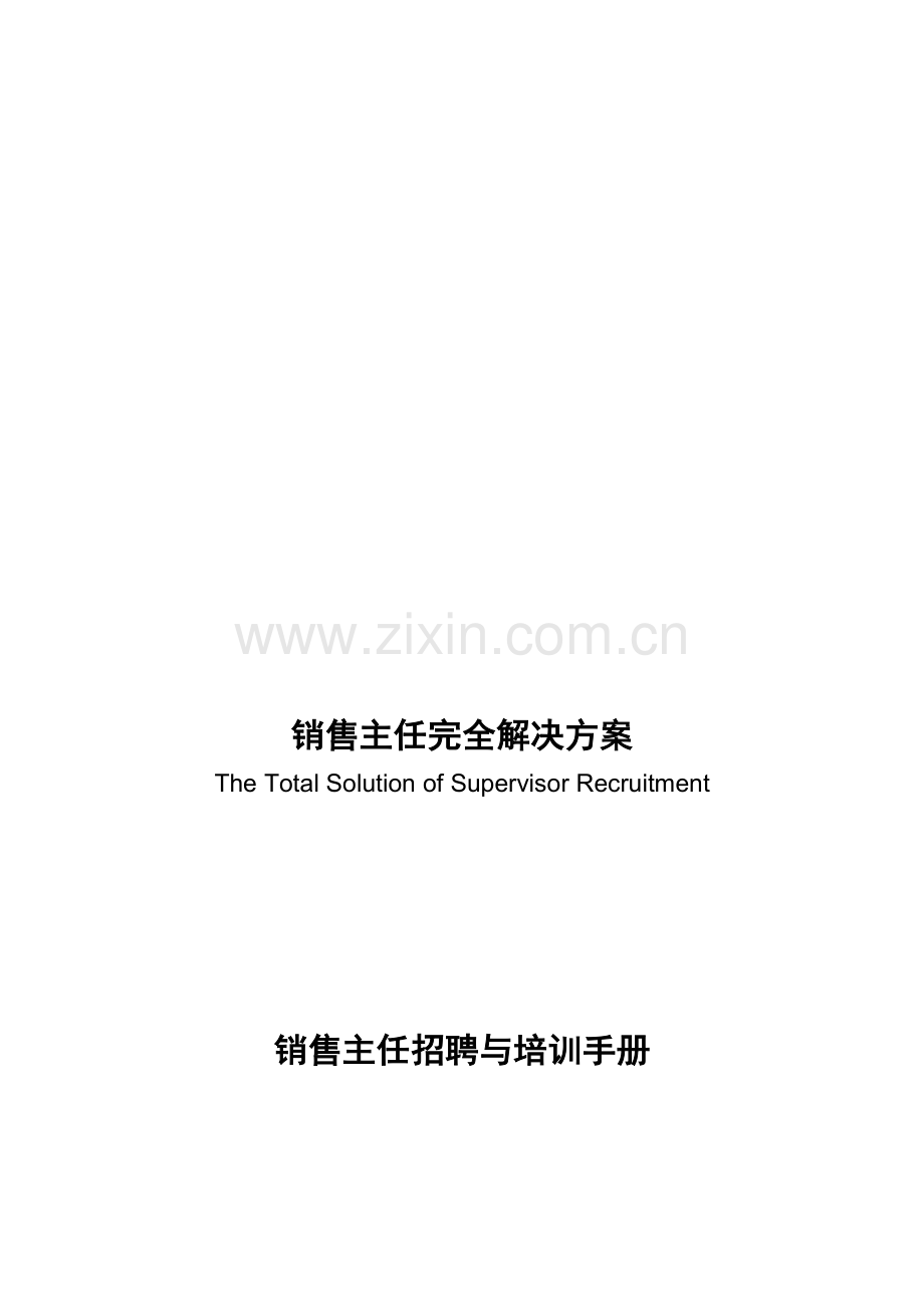销售主任完全解决方案探析.docx_第1页