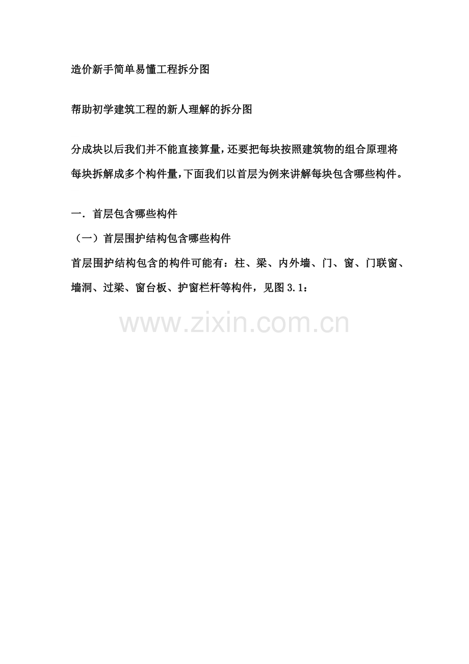 造价新手简单易懂工程拆分图.docx_第1页