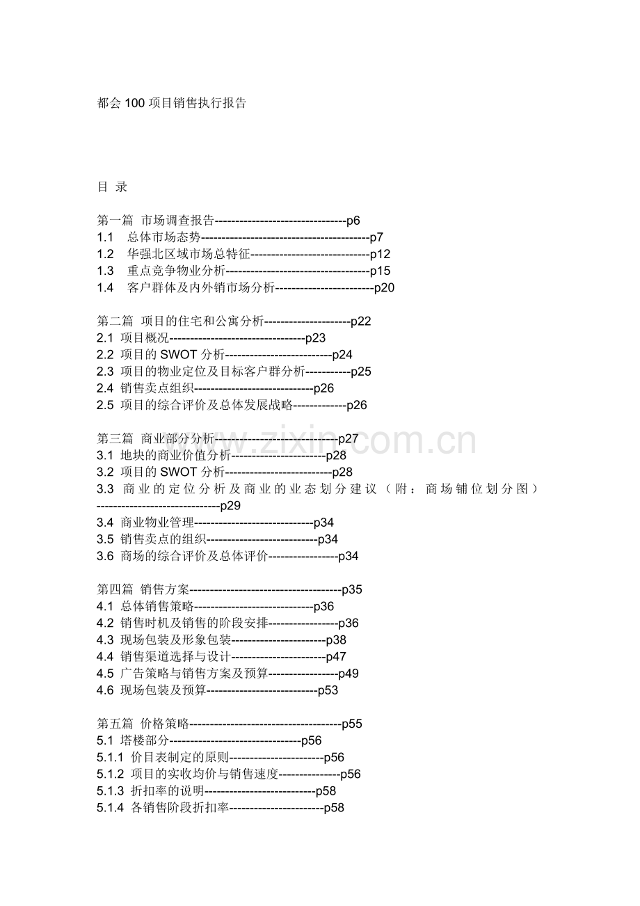 都会100项目销售执行报告（23页）.docx_第1页