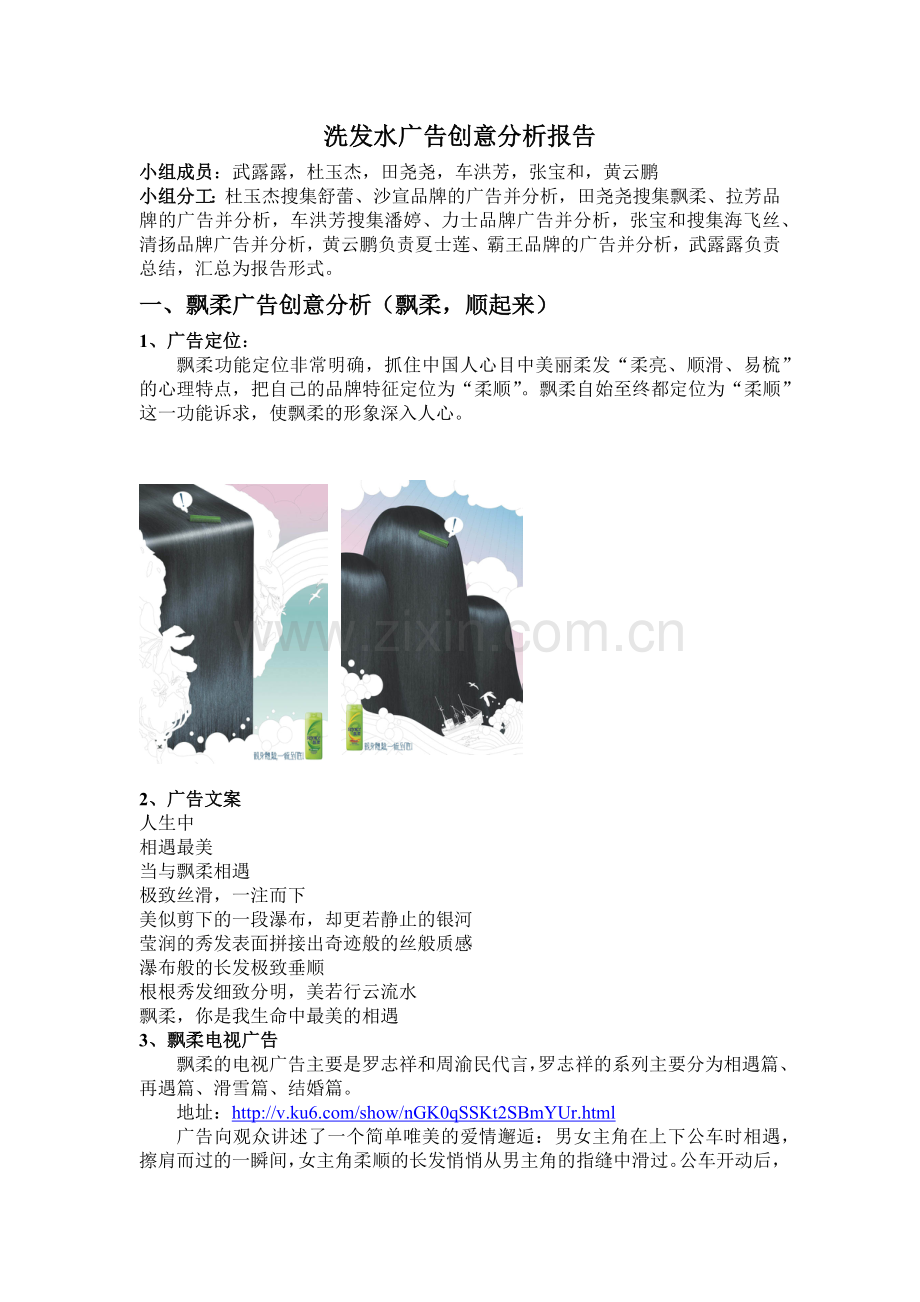 洗发水广告创意简析.docx_第1页