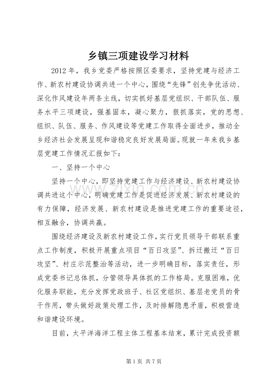 乡镇三项建设学习材料.docx_第1页