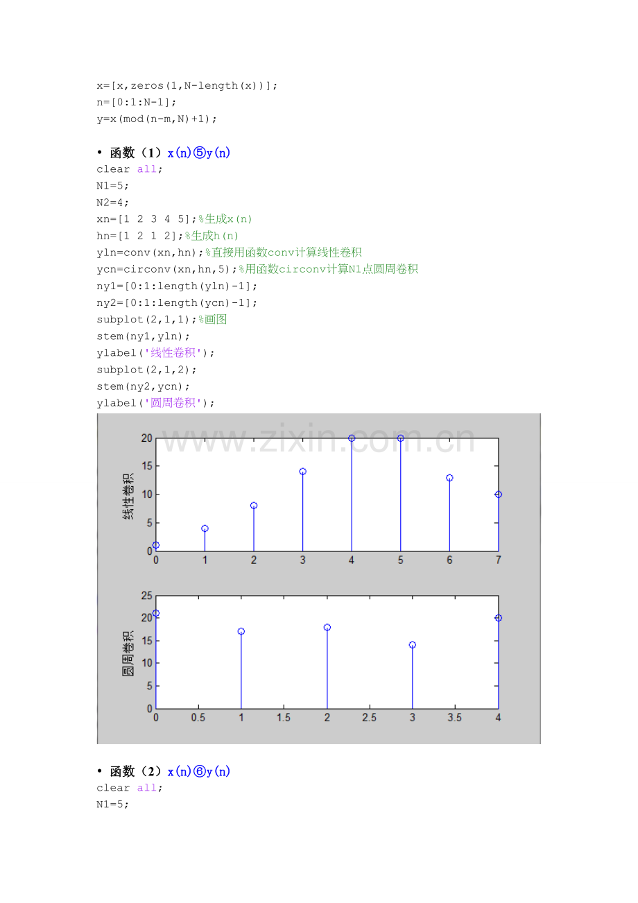 实验4 线性卷积与圆周卷积的计算.doc_第2页