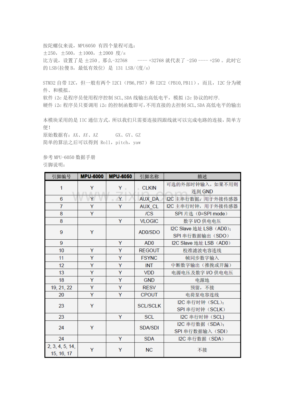 详解MPU6050,用STM32读取原始数据,并相互融合算出俯仰角、翻滚角、偏航角.docx_第2页