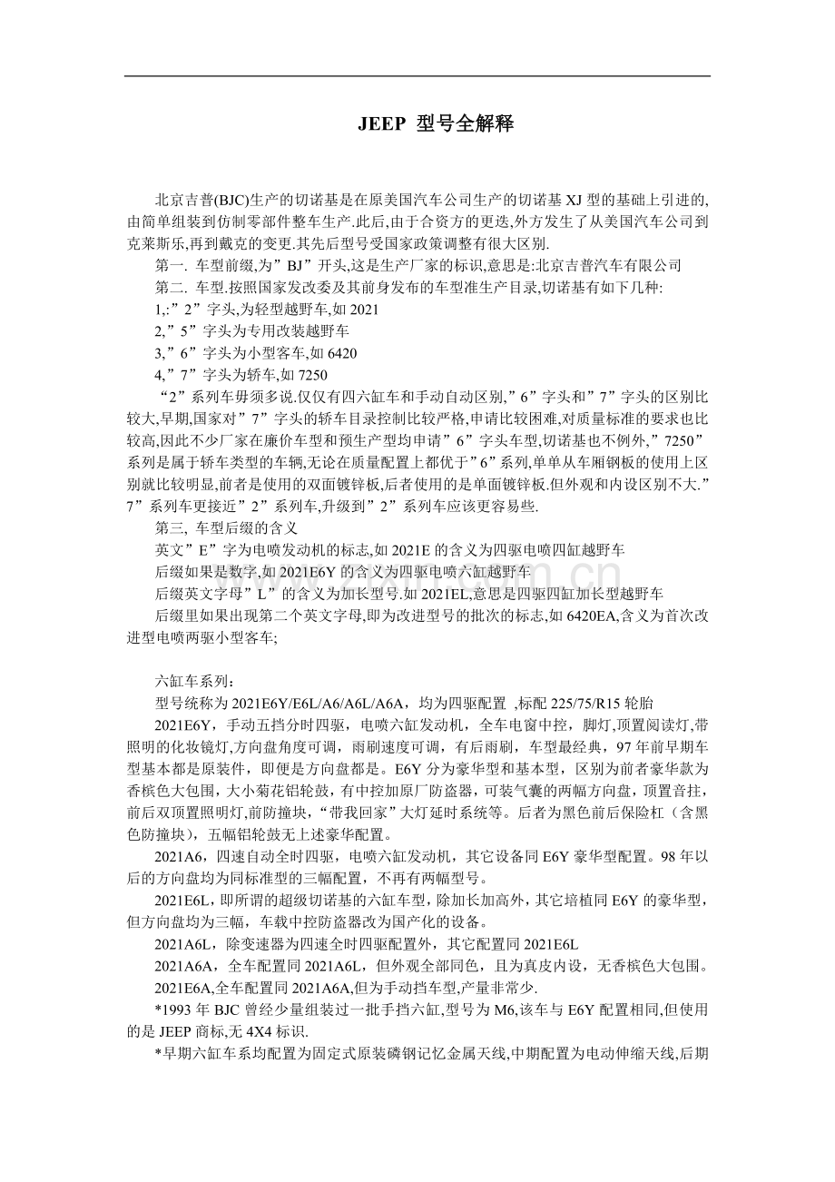 JEEP 型号全解释.doc_第1页