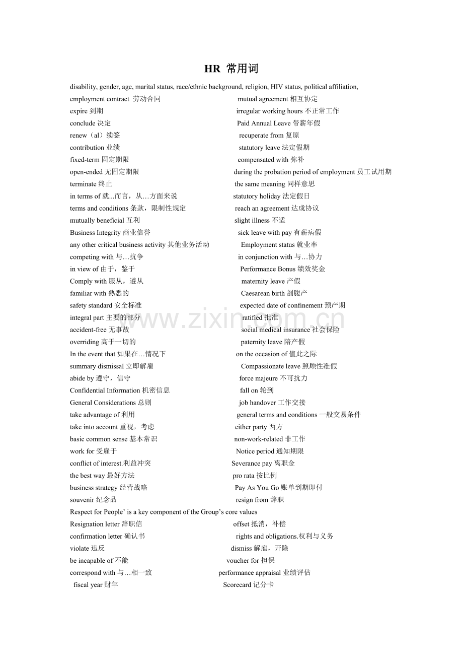 HR常用词.doc_第1页
