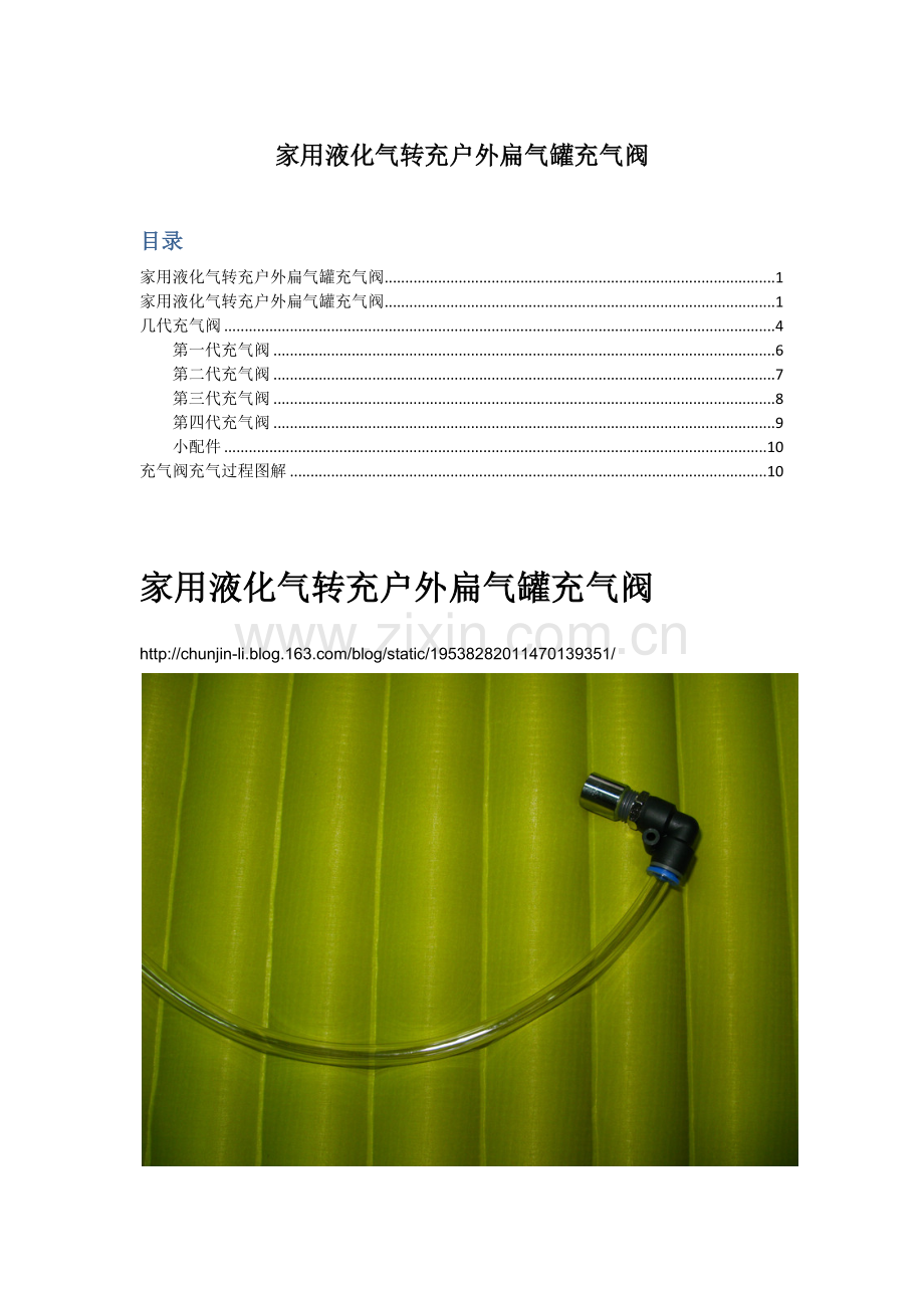 家用液化气转充户外扁气罐充气阀.docx_第1页