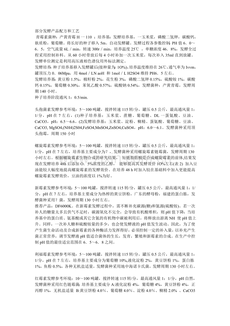 常用发酵产品配方和工艺.doc_第1页