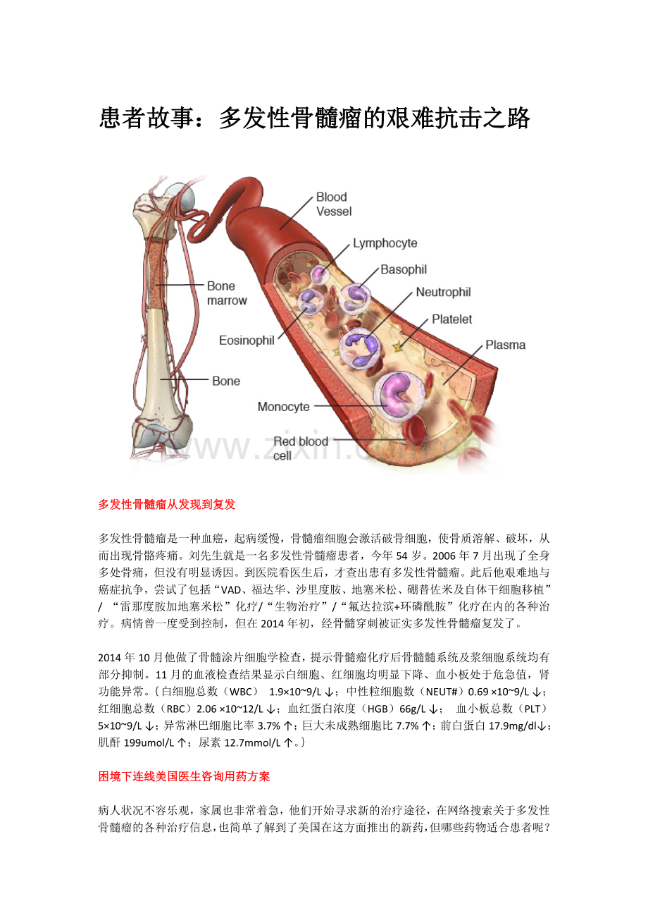 患者故事：多发性骨髓瘤的艰难抗击之路.doc_第1页