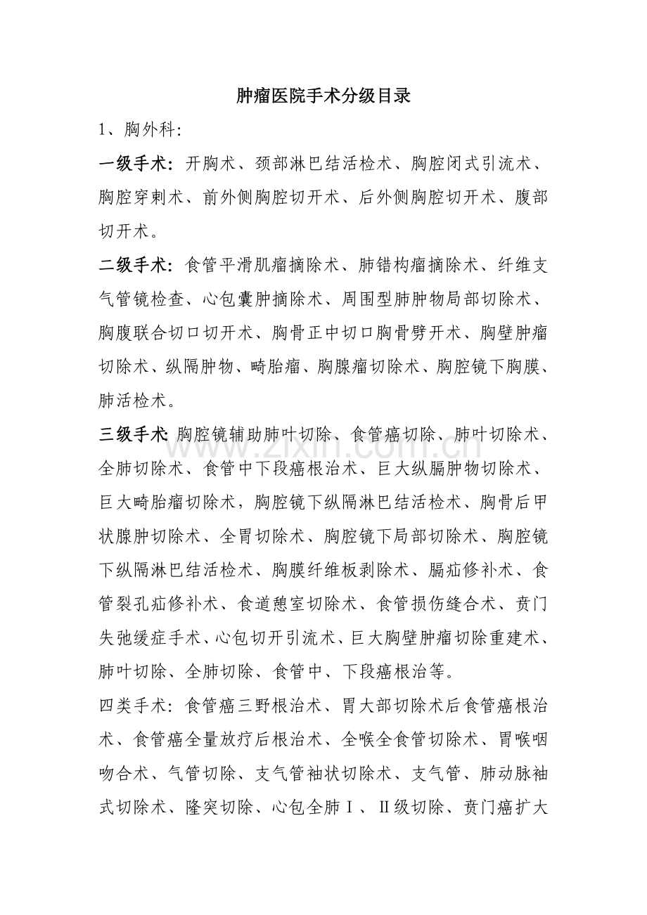 肿瘤医院手术分级目录.doc_第1页