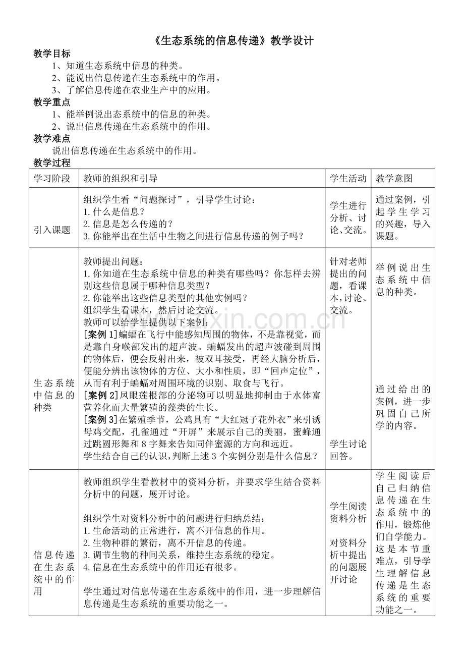 《生态系统的信息传递》教学设计邓俊梅.doc_第1页