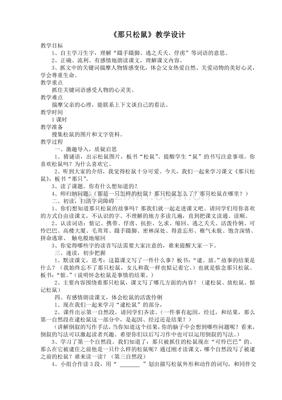 那只松鼠教学设计金南小学.doc_第1页