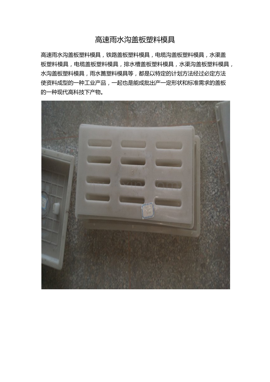 高速雨水沟盖板塑料模具.docx_第1页