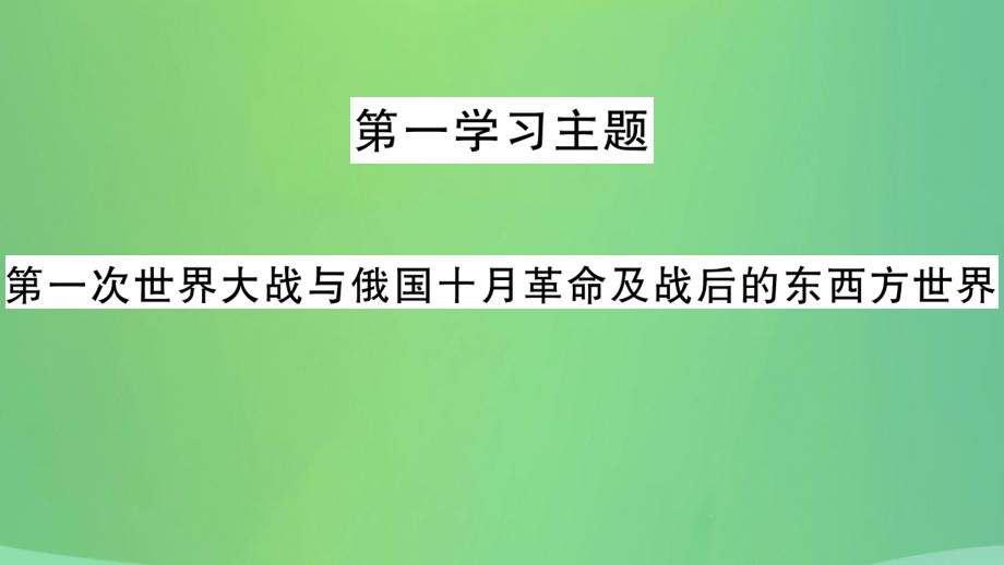 中考历史复习 第一篇 教材系统复习 5 世界现代史 第一学习主题 第一次世界大战与俄国十月革命及战后的东西方世界习题课件.pptx_第2页