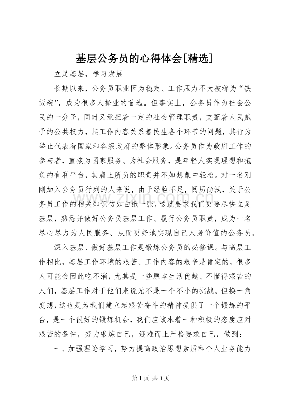 基层公务员的心得体会[]_2.docx_第1页