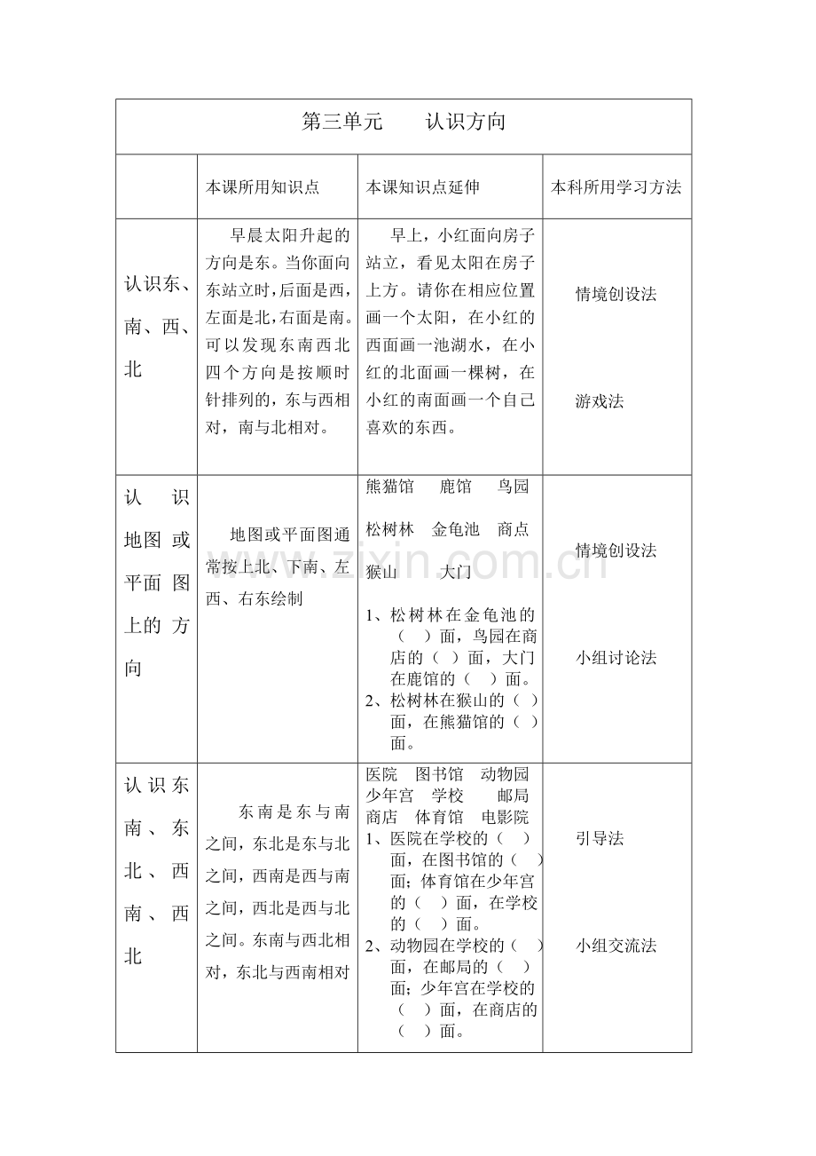 第3单元新认识方向.doc_第1页