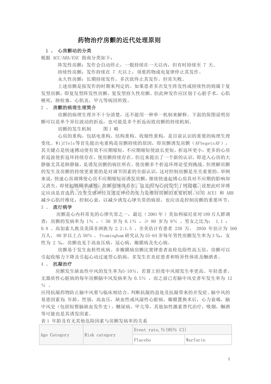 药物治疗房颤的近代处理原则.doc_第1页