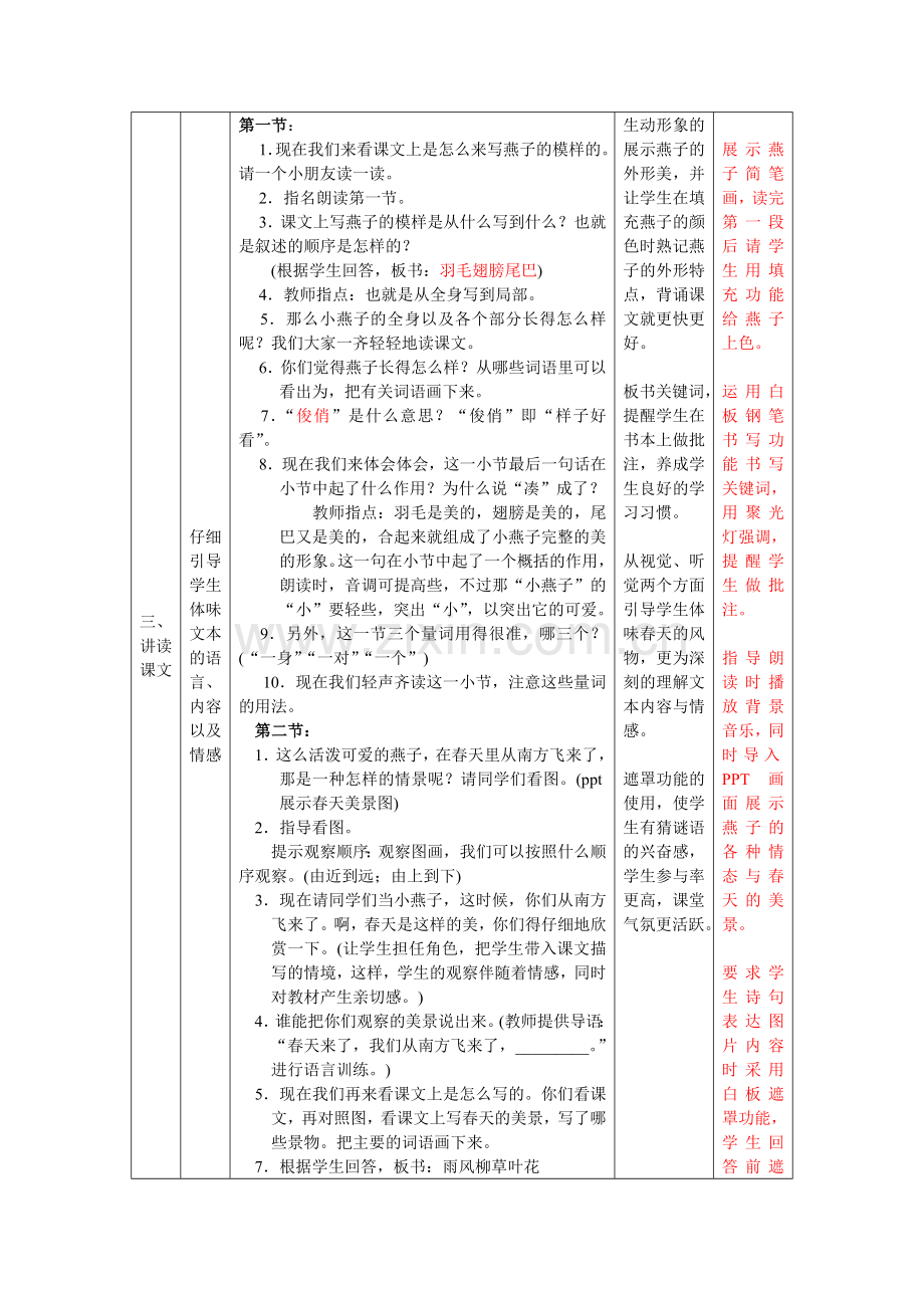 燕子教学设计电子白板使用版.doc_第2页