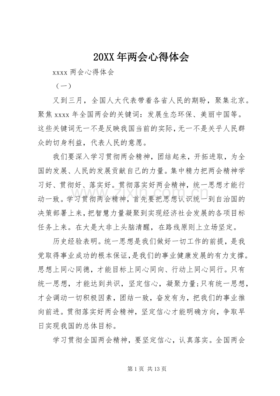 20XX年两会心得体会 (5).docx_第1页